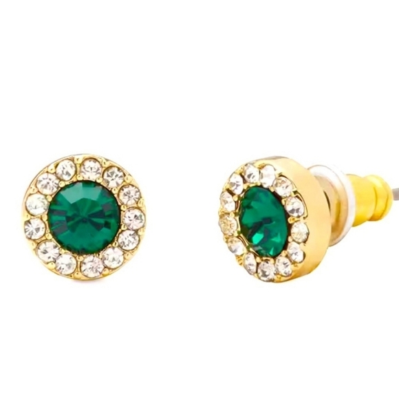 kate spade Jewelry - 🔹️Kate Spade🔹️ you're a gem pave halo Stud Earrings "perfect pool"✨️💚